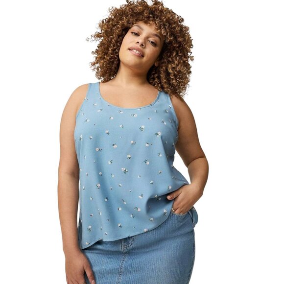 torrid Tops - NWT Torrid Hi-Low Challis Tank Top Dusty Blue Women's Size 4XL (Torrid Sz 4/26)